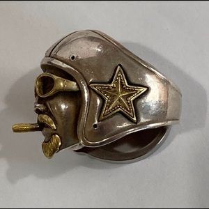 Biker Ring Vintage Motorcycle Men Size 10 HEAVY MENS RING 925 sterling silver